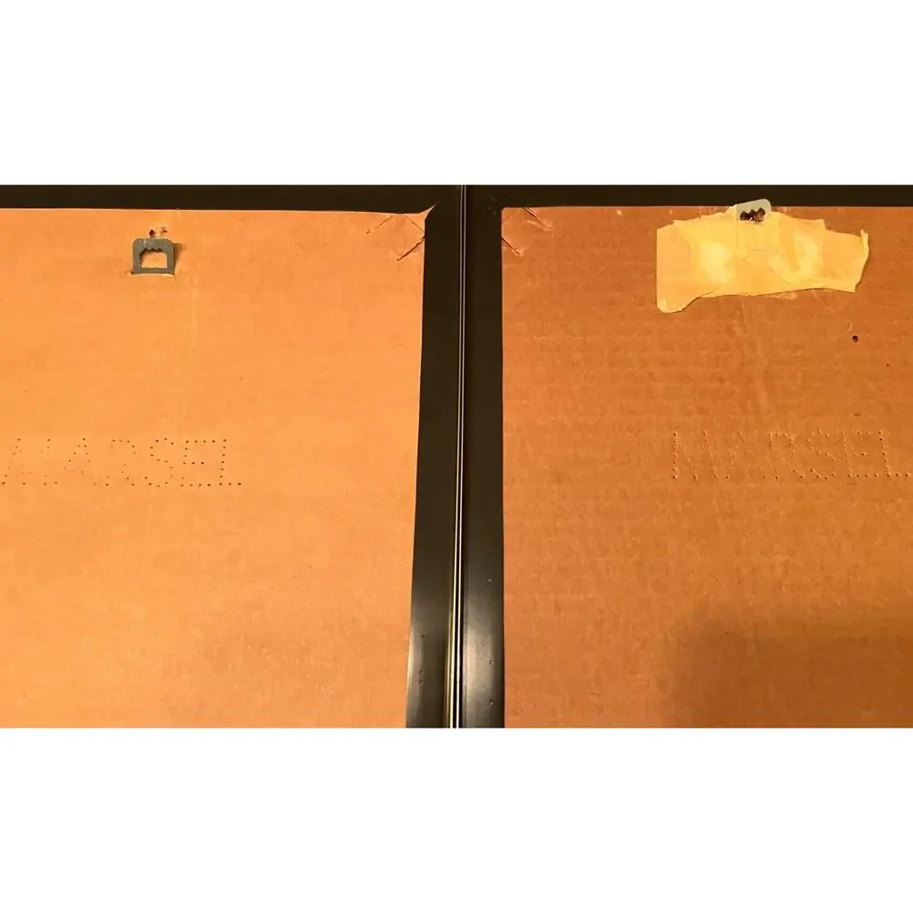 Vtg PAIR Hollywood Regency MCM Gold Framed Mirror 11x28” ‘80s Marsel #414